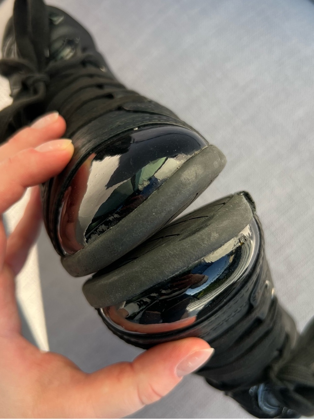 Chanel Lambskin Patent Cap Toe CC Sneakers - Picture 8 of 11